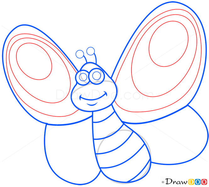 How to Draw Cartoon Butterfly, Butterflies