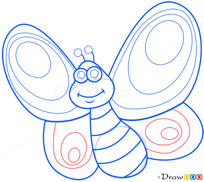 How to Draw Cartoon Butterfly, Butterflies
