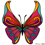 How to Draw Motley Butterfly, Butterflies