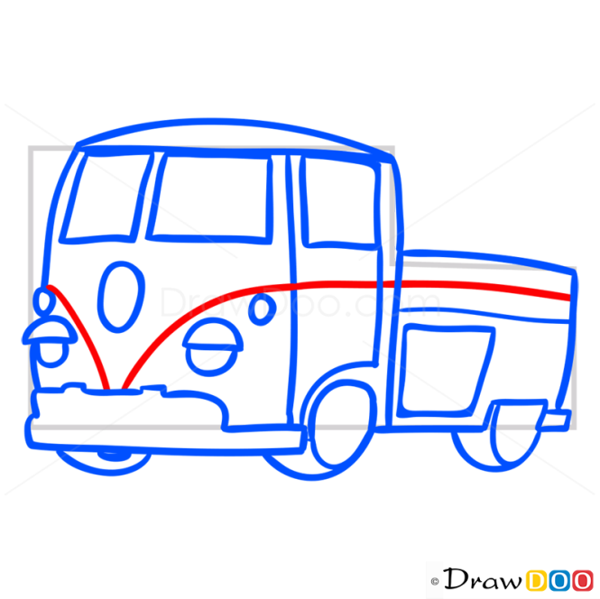 How to Draw Orange Truck, Cartoon Cars