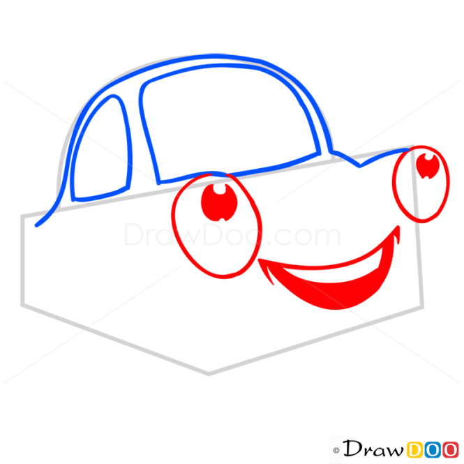 How to Draw Happy Car, Cartoon Cars
