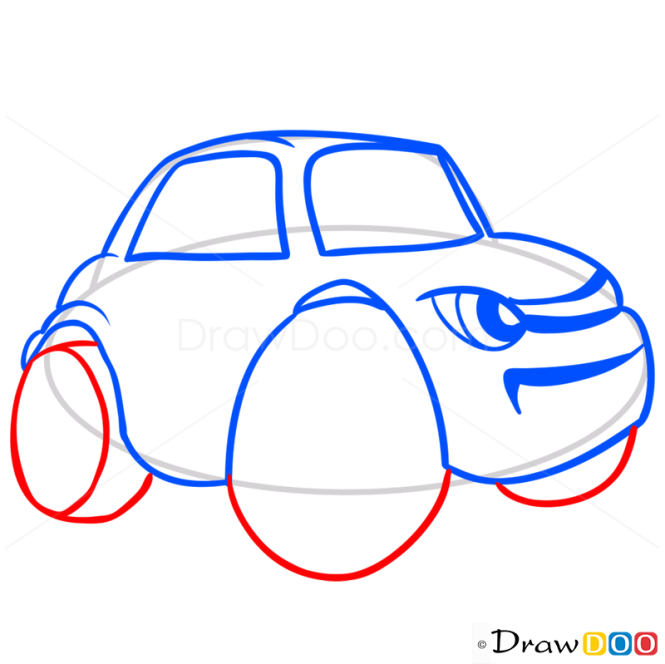 How to Draw Grumpy Car, Cartoon Cars
