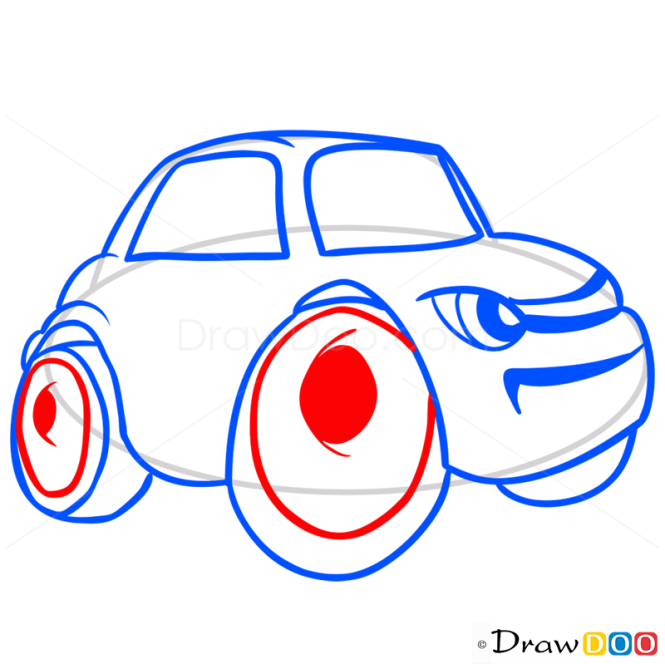 How to Draw Grumpy Car, Cartoon Cars