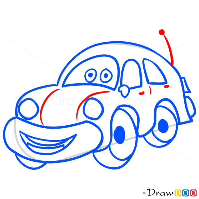 How to Draw Yellow Car, Cartoon Cars