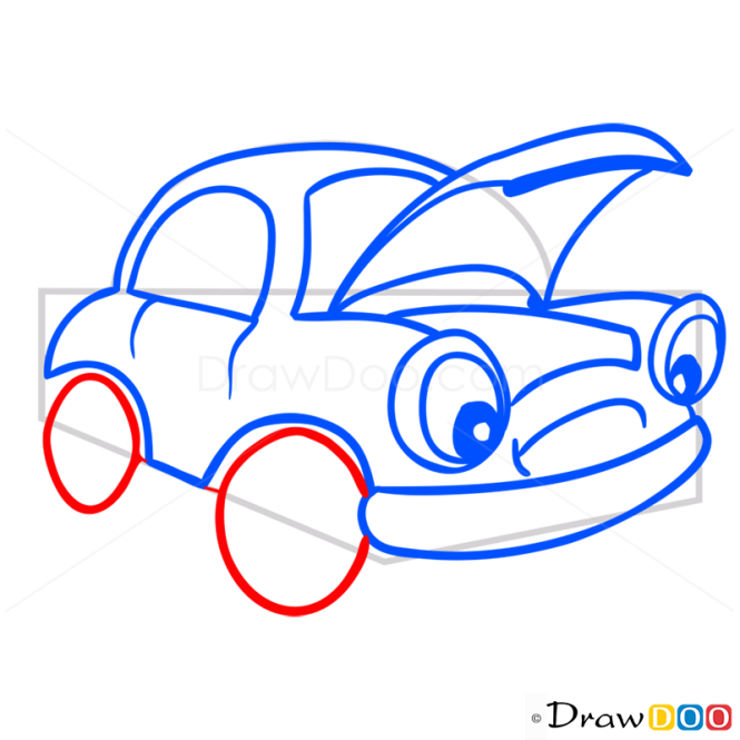 How to Draw Bemused Car, Cartoon Cars