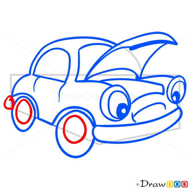 How to Draw Bemused Car, Cartoon Cars