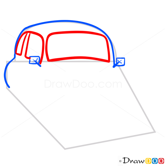 How to Draw Confused Red Car, Cartoon Cars