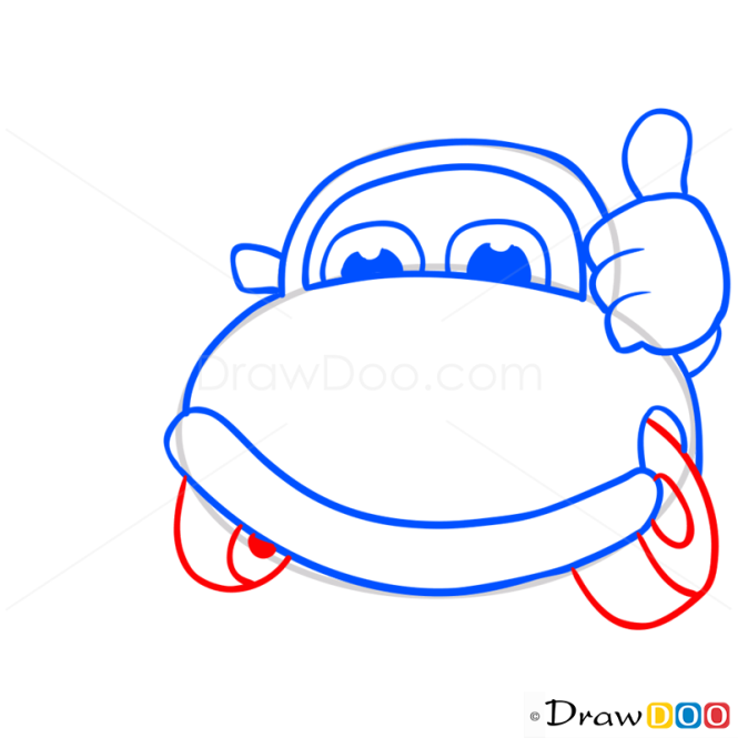 How to Draw Little Red Car, Cartoon Cars