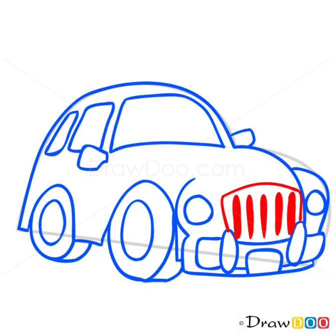 How to Draw Mustard Car, Cartoon Cars