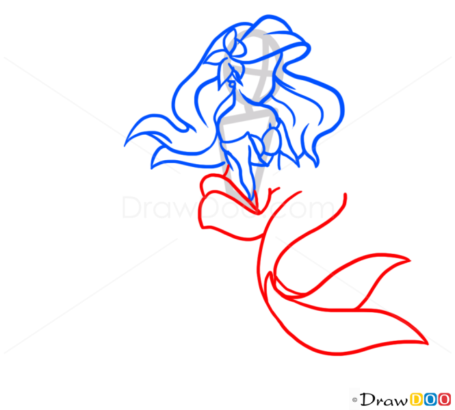 How to Draw Little Mermaid, Cartoon Characters
