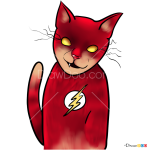 How to Draw Flash Cat, Cats Superheroes
