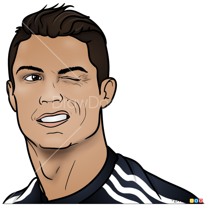 How to Draw Cristiano Portrait, Celebrities Cristiano Ronaldo