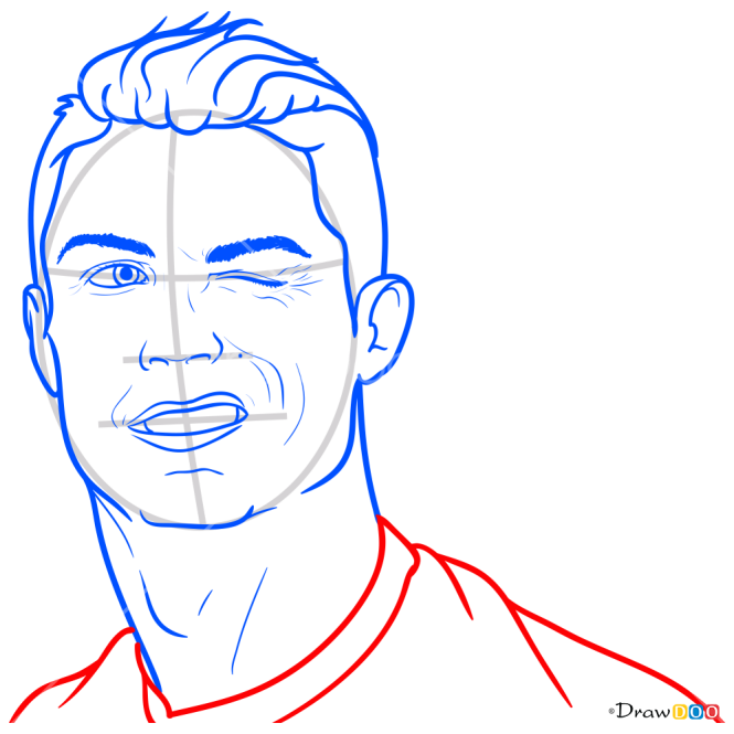 How to Draw Cristiano Portrait, Celebrities Cristiano Ronaldo