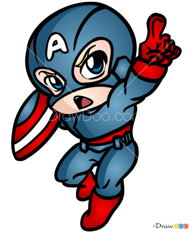 How to Draw Captain America, Chibi Superheroes