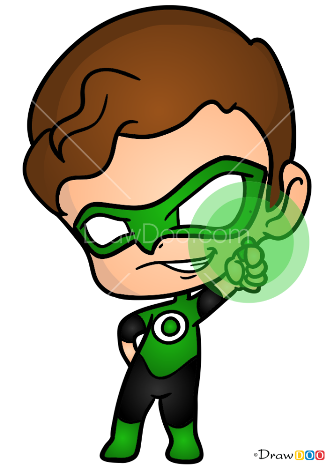 How to Draw The Green Lantern, Chibi Superheroes
