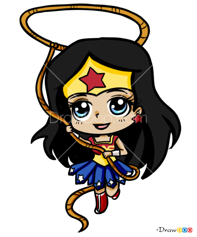 How to Draw Wonder Woman, Chibi Superheroes