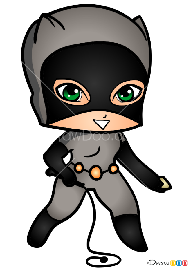 How to Draw Catwoman, Chibi Superheroes