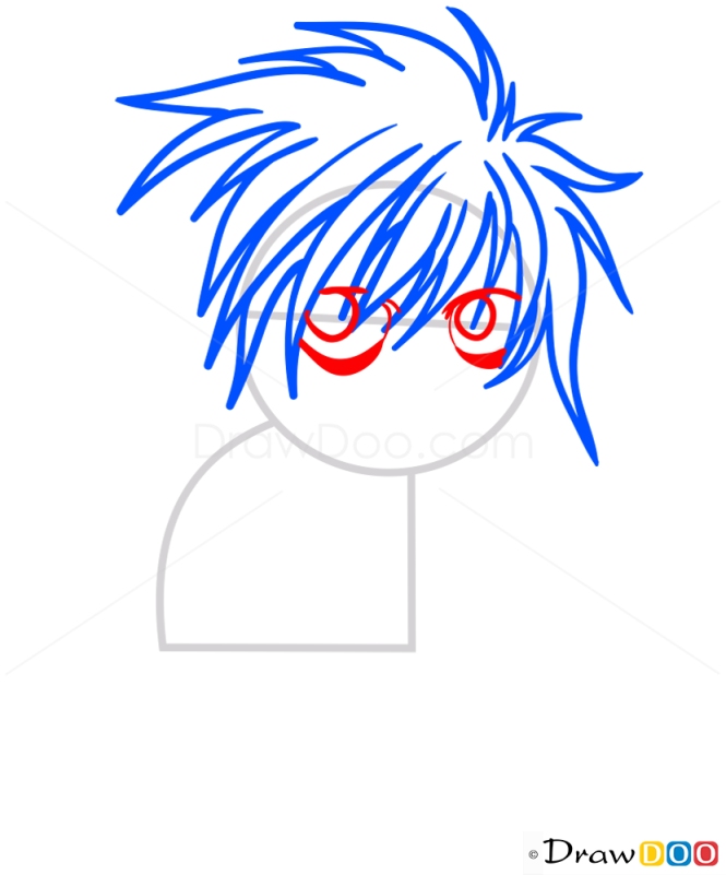 How to Draw L Lawliet, Chibi