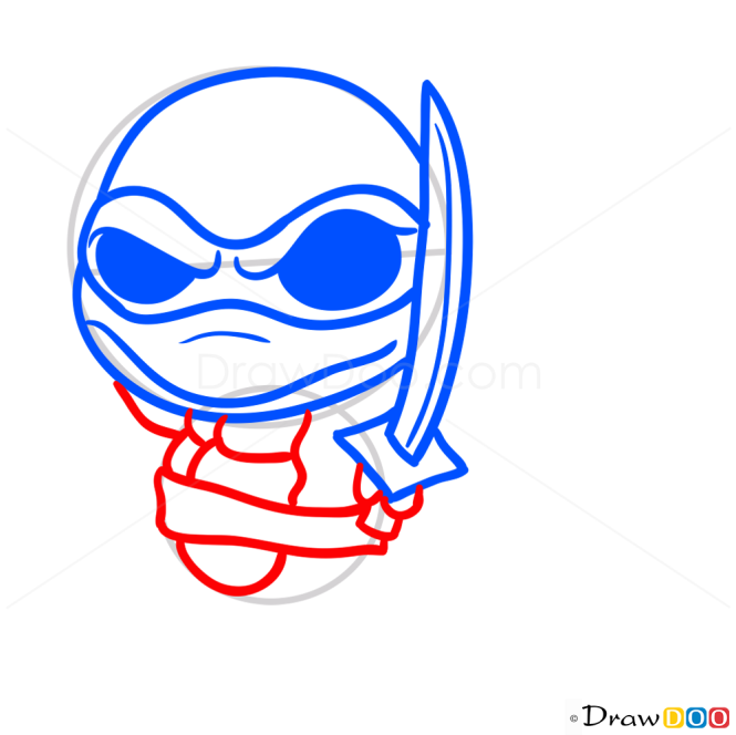 How to Draw Ninja Turtle, Chibi