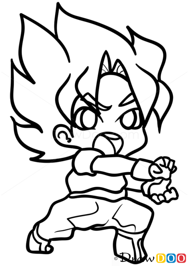 How to Draw Goku from DBZ, Chibi