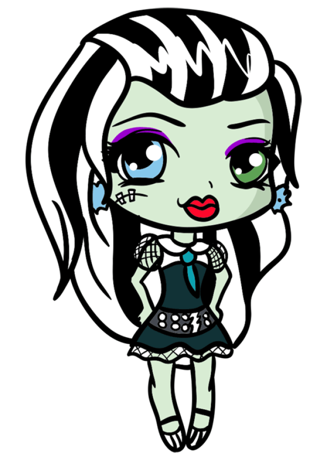 how to draw chibi monster high characters