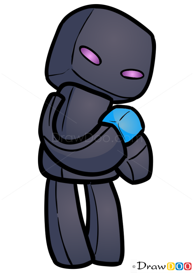 How To Draw Enderman Chibi Minecraft