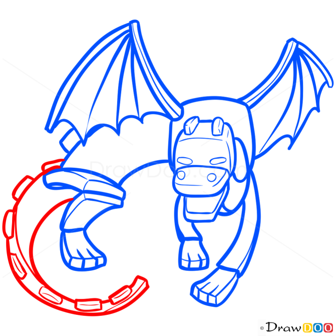 How to Draw Ender Dragon, Chibi Minecraft
