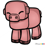 How to Draw Pig, Chibi Minecraft