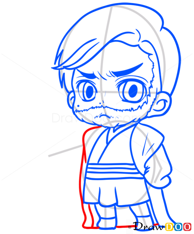 How to Draw Obi-Wan, Chibi Star Wars