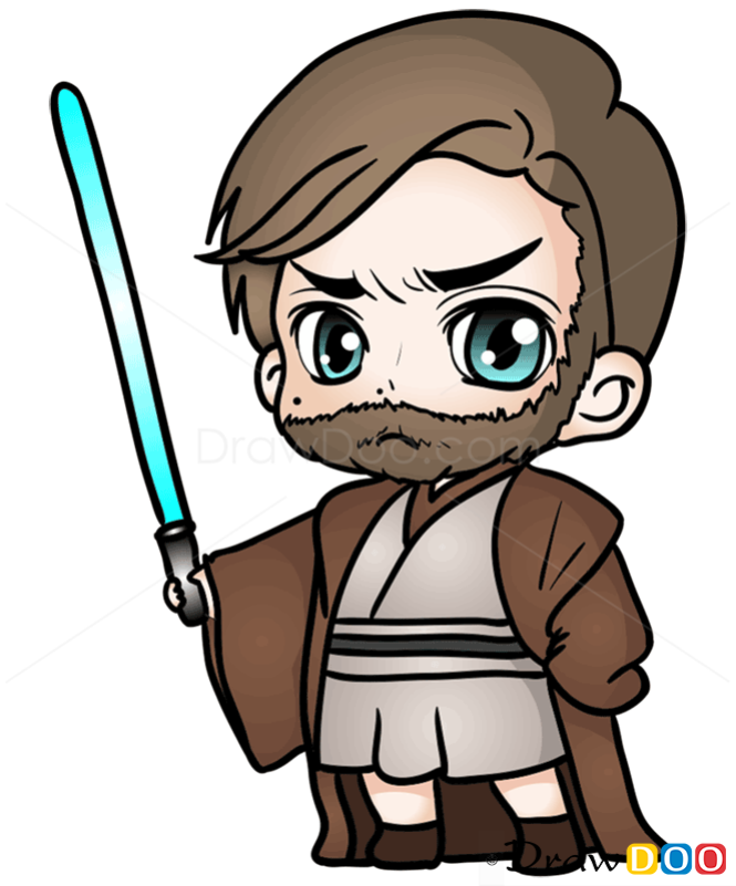 How to Draw Obi-Wan, Chibi Star Wars