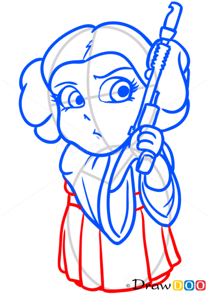 How to Draw Princess Leya, Chibi Star Wars
