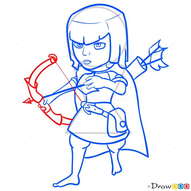 How to Draw Archer, Clash of Clans