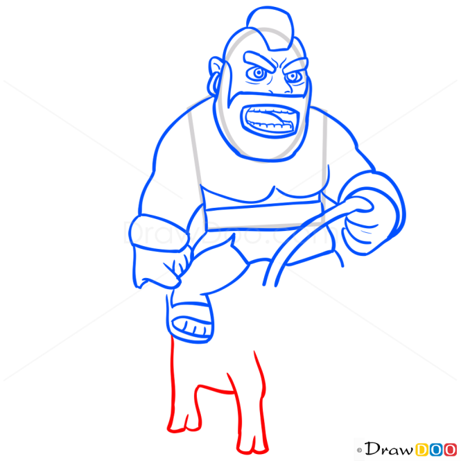 How to Draw Hog Rider, Clash of Clans