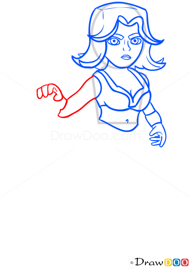 How to Draw Valkyrie, Clash of Clans