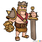 How to Draw Barbarian King, Clash of Clans
