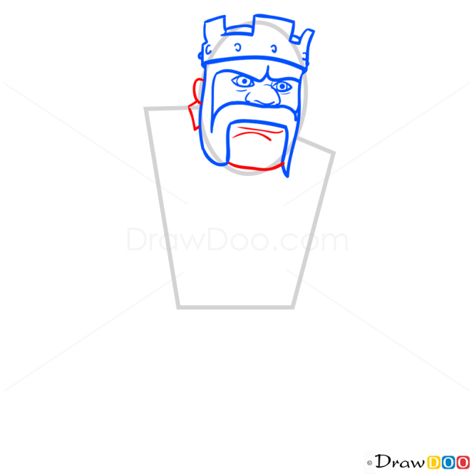 How to Draw Barbarian King, Clash of Clans