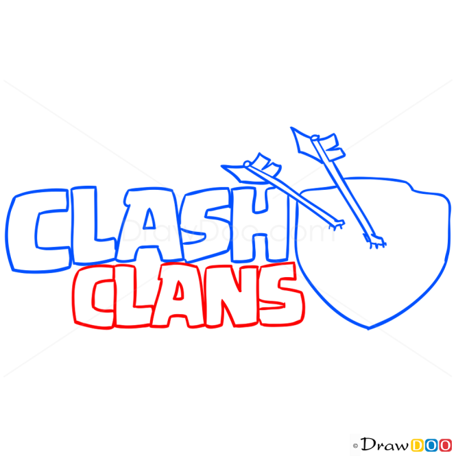 How to Draw Logo, Clash of Clans