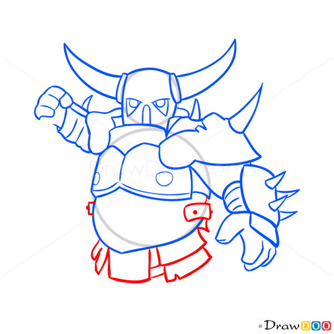 How to Draw P.E.K.K.A, Clash of Clans