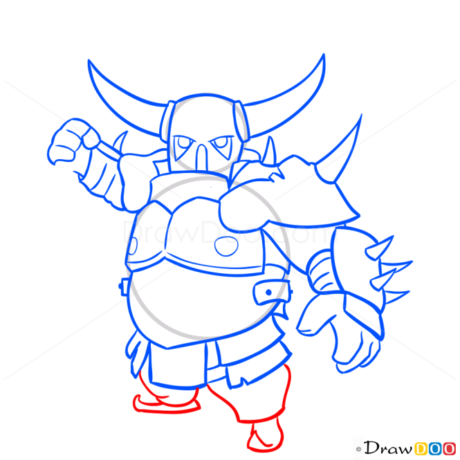 How to Draw P.E.K.K.A, Clash of Clans