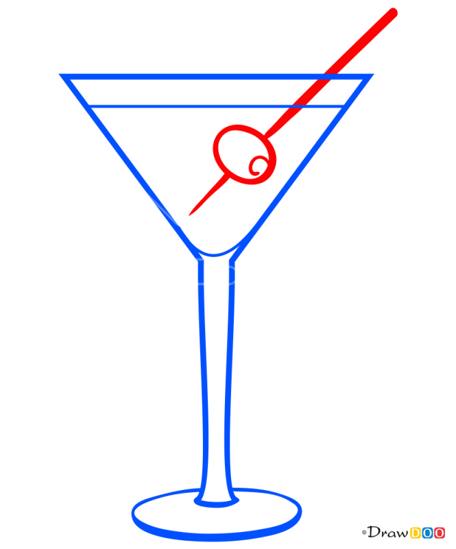 How to Draw Dry Martini, Coctails