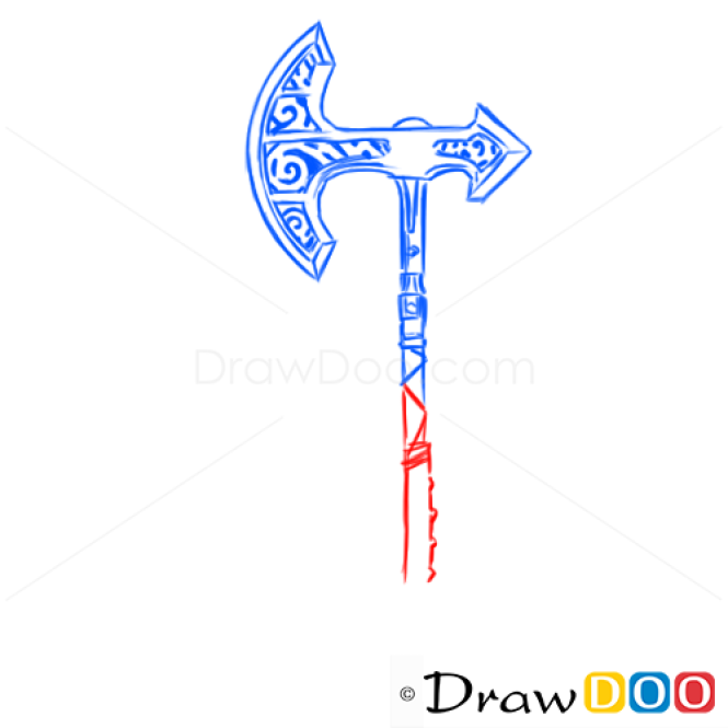 How to Draw Skyrim Game Axe, Cold Arms