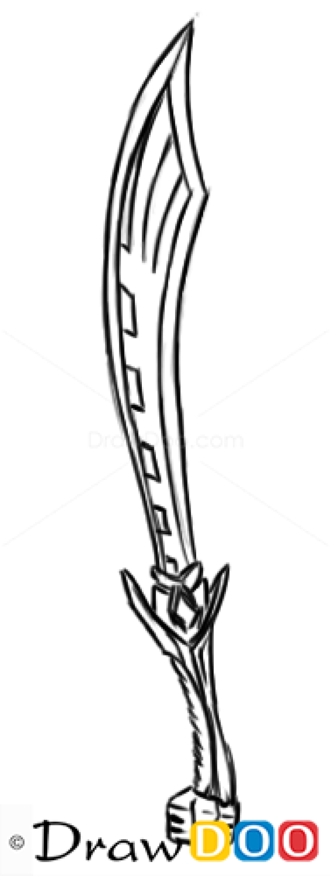 How to Draw Warhammer Game Sword, Cold Arms