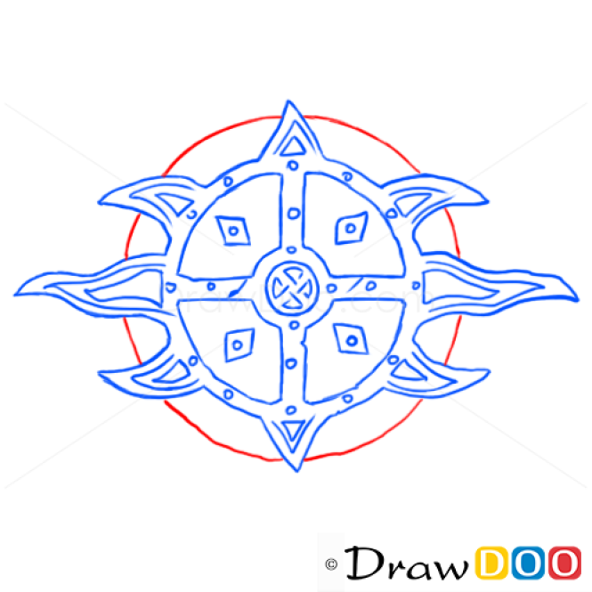 How to Draw Guard Shield, Cold Arms