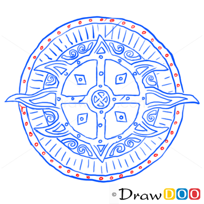 How to Draw Guard Shield, Cold Arms