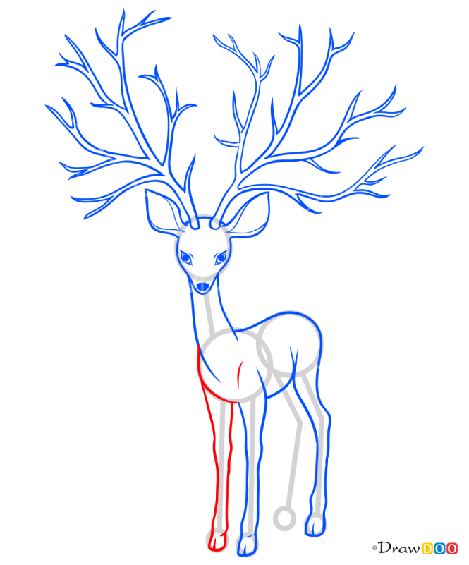 How to Draw Deer with Apple Tree, Deer