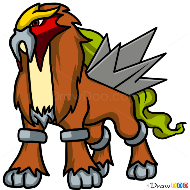 How to Draw Entei Pokemon, Dogs and Puppies