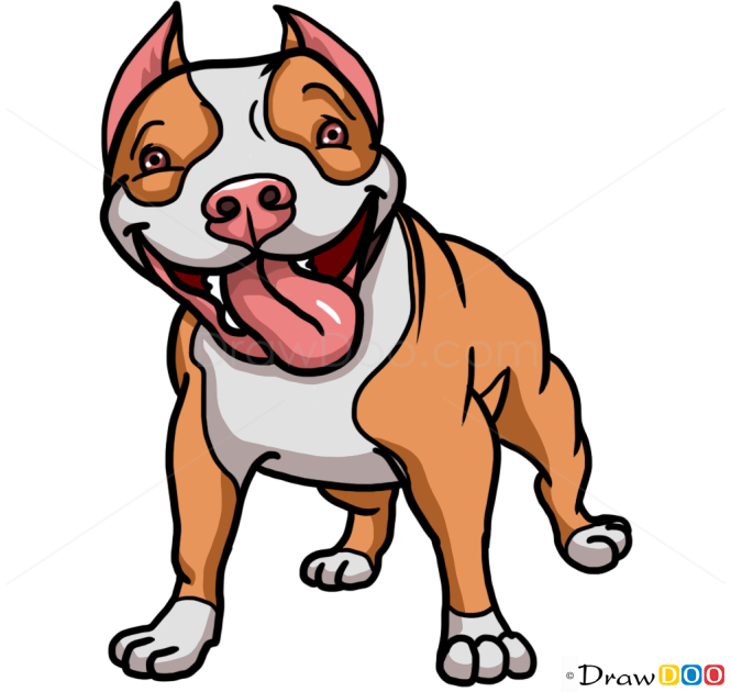 How to Draw Cute Pit Bull, Dogs and Puppies