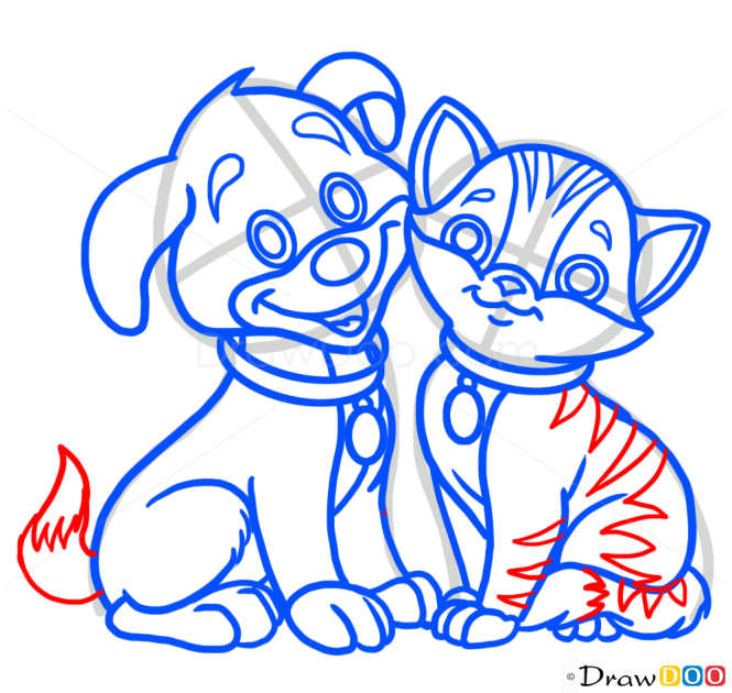How to Draw Puppy and Kitty, Dogs and Puppies