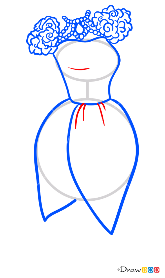 How to Draw Briar Beauty Dress, Dolls Dress Up