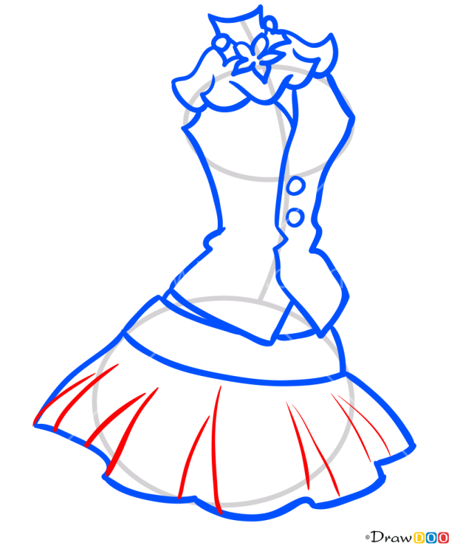 How to Draw Draculaura Dress, Dolls Dress Up